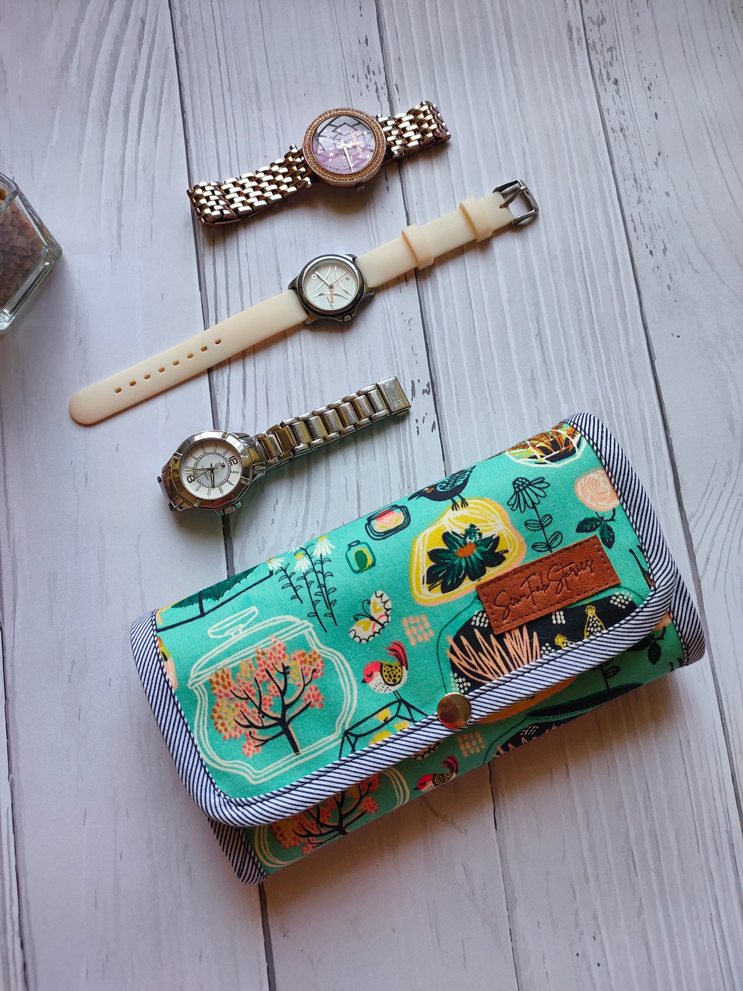 Watch Organizer - Sea Green Pattern