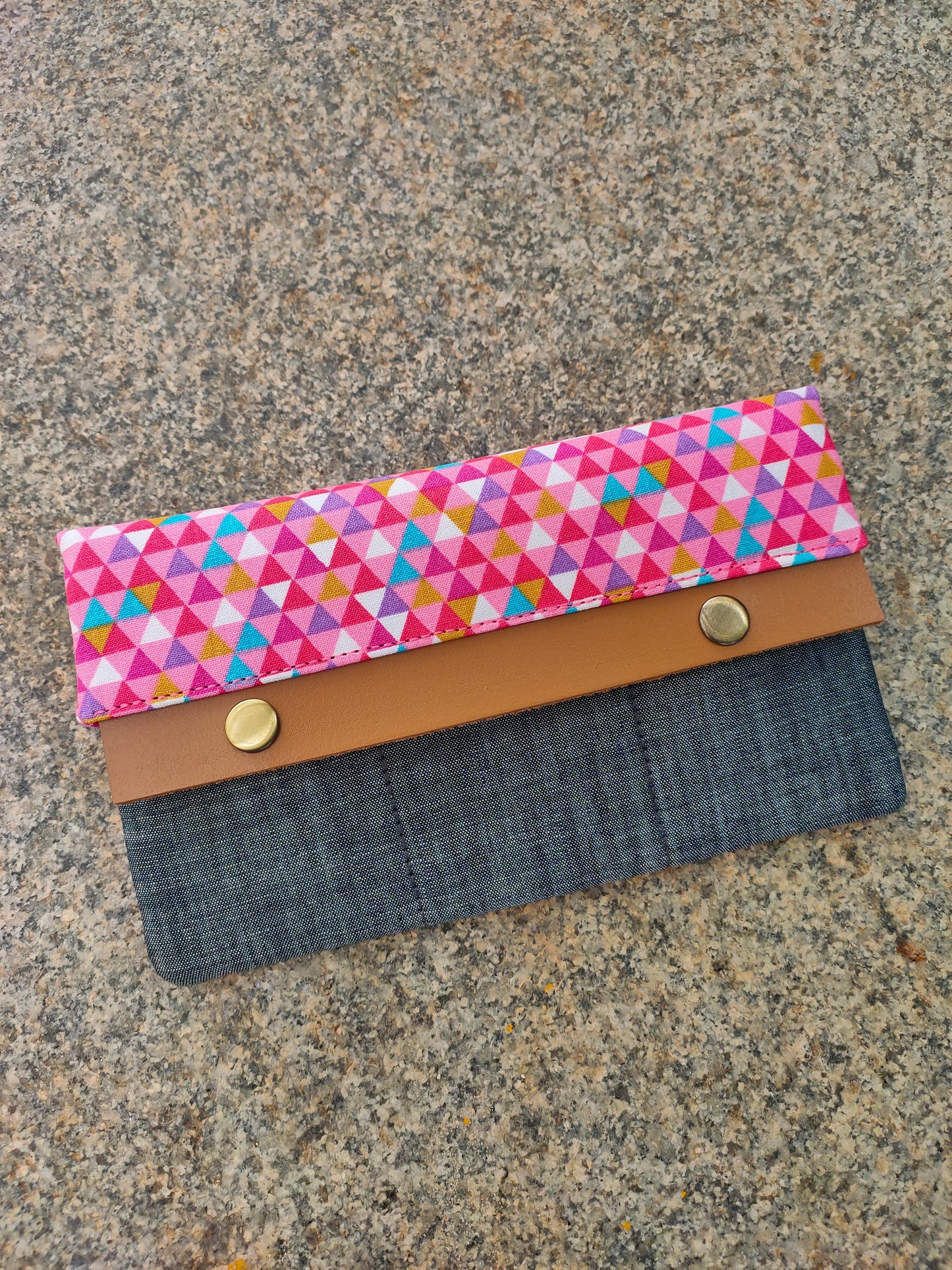 Minimalist Wallet - Abstract Pink Triangles