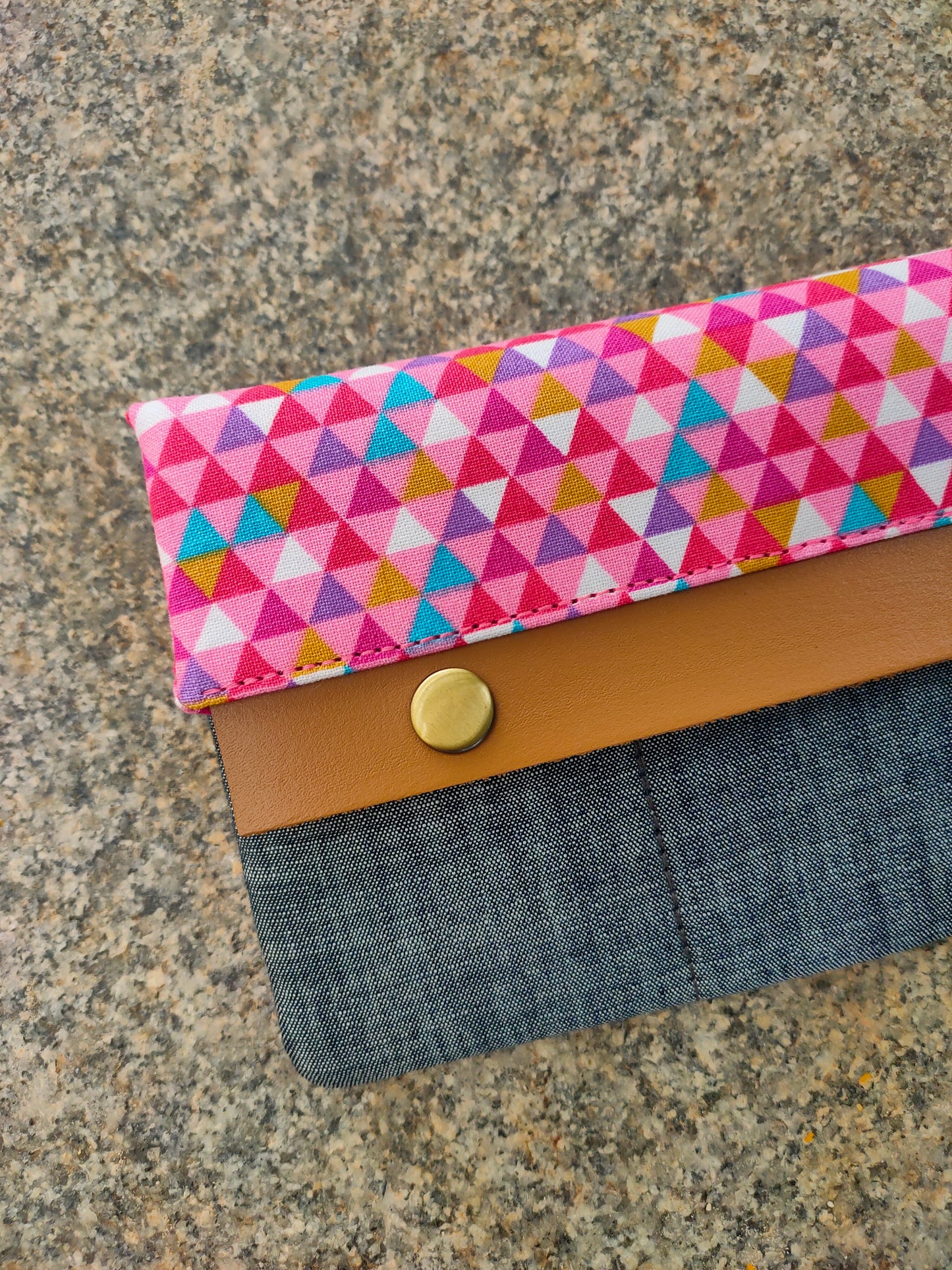 Minimalist Wallet - Abstract Pink Triangles