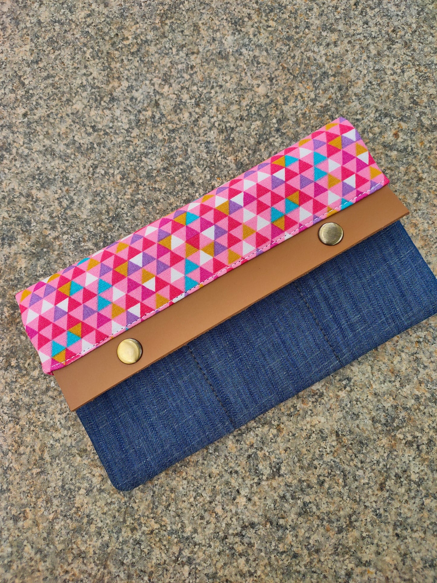 Minimalist Wallet - Abstract Pink Triangles