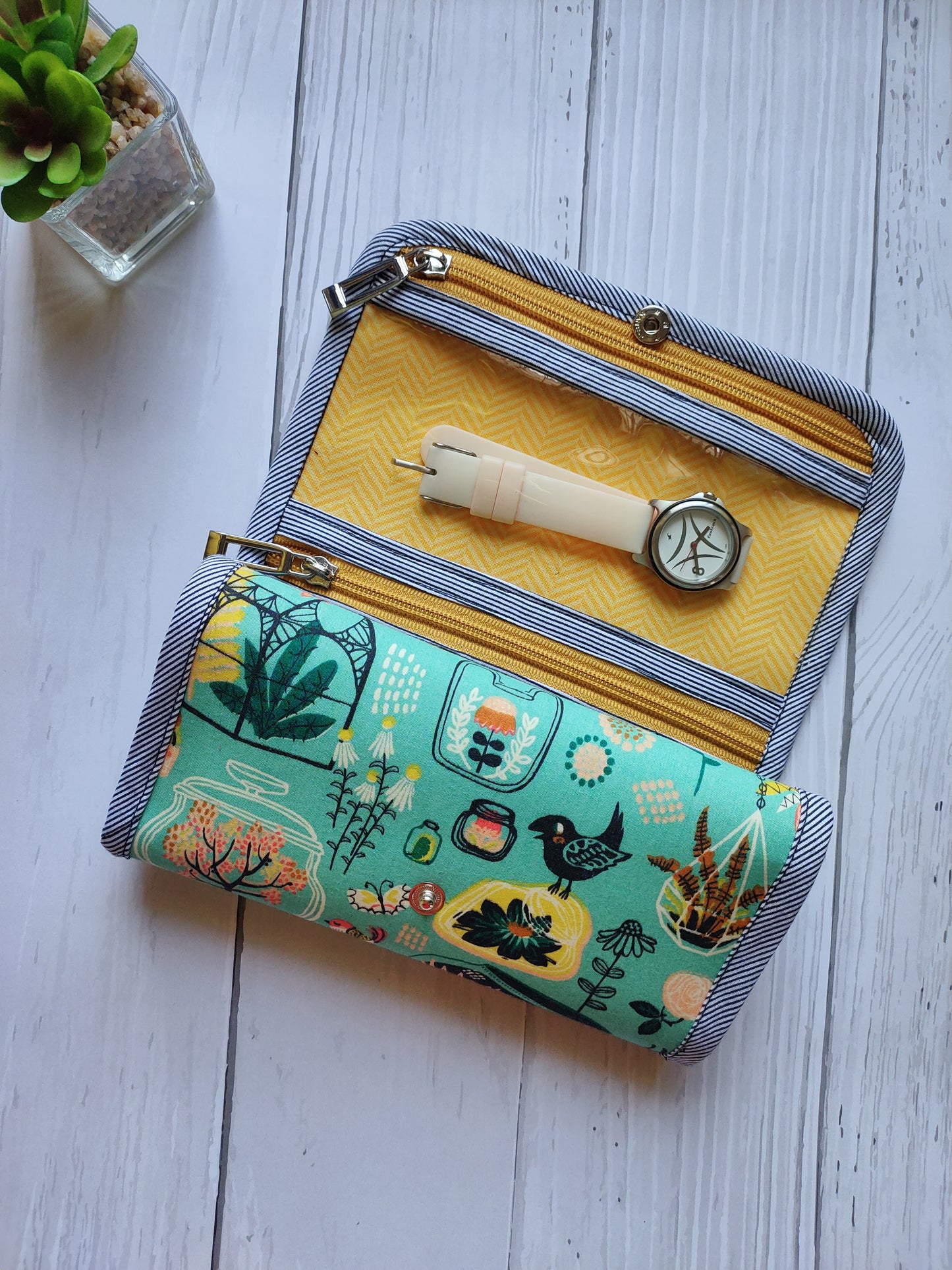 Watch Organizer - Sea Green Pattern