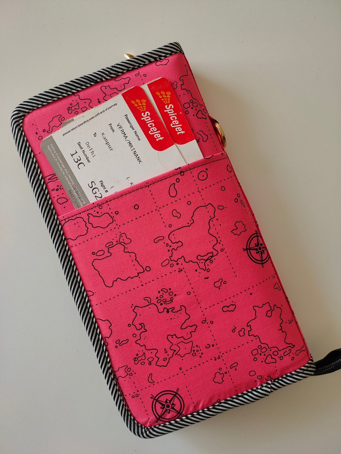 Family Passport Holder - Pink Map