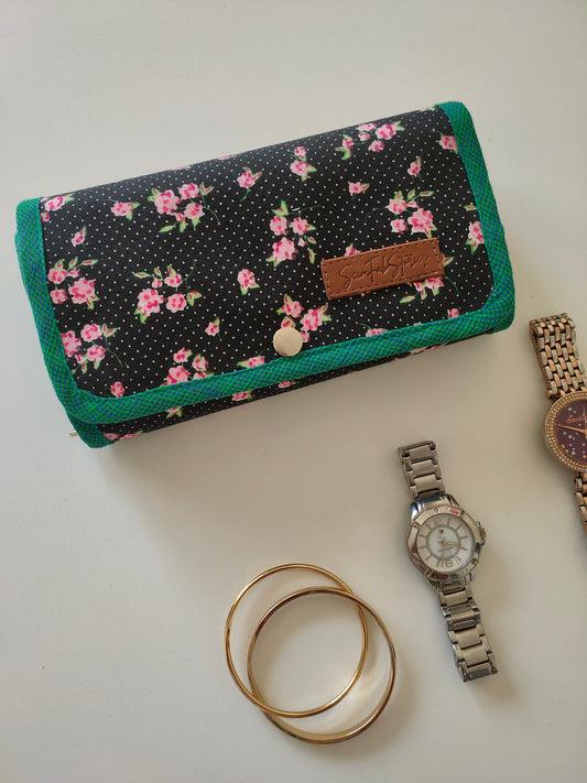 Watch Organizer - Black floral