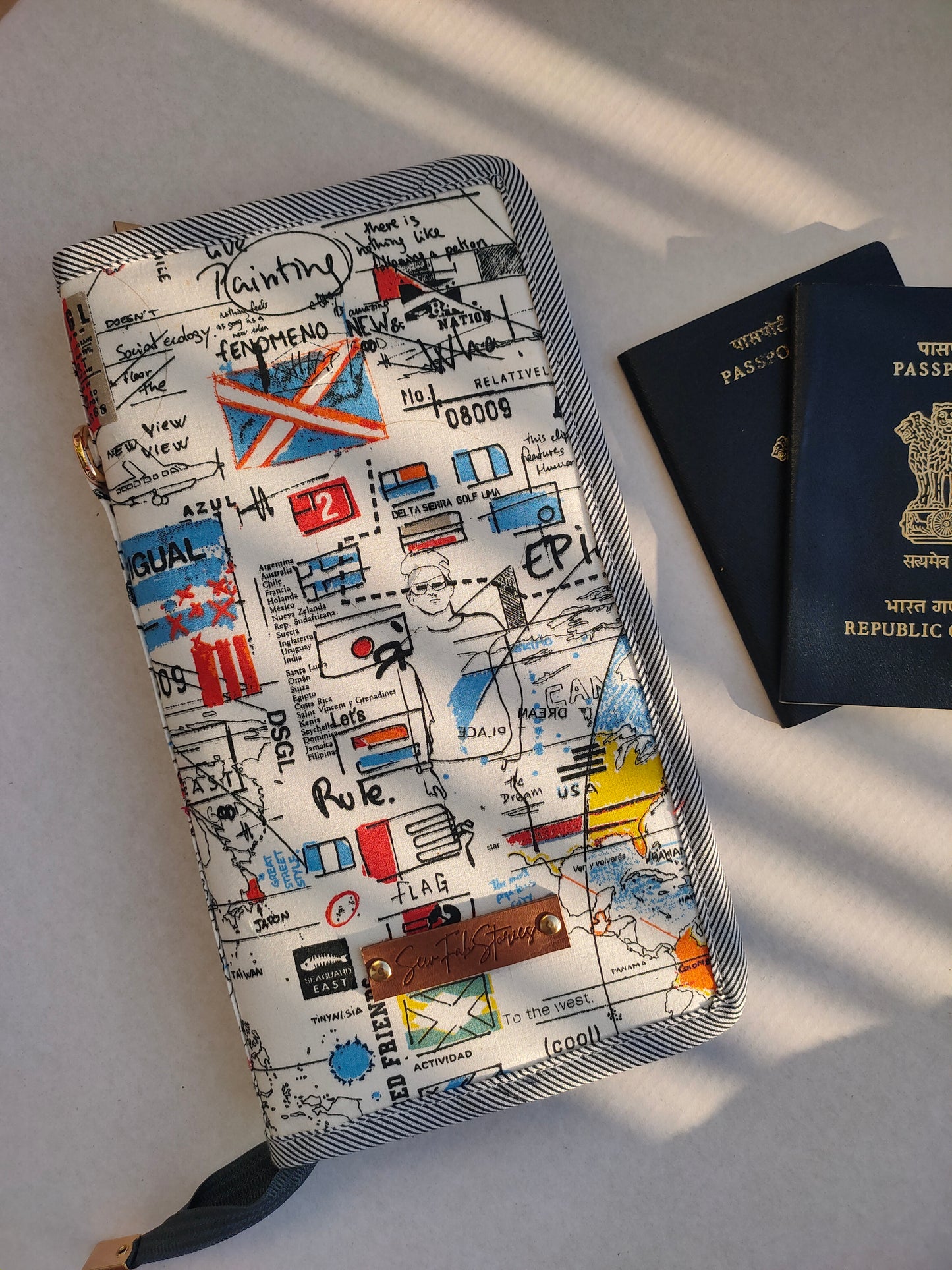 Family Passport Holder - Map print