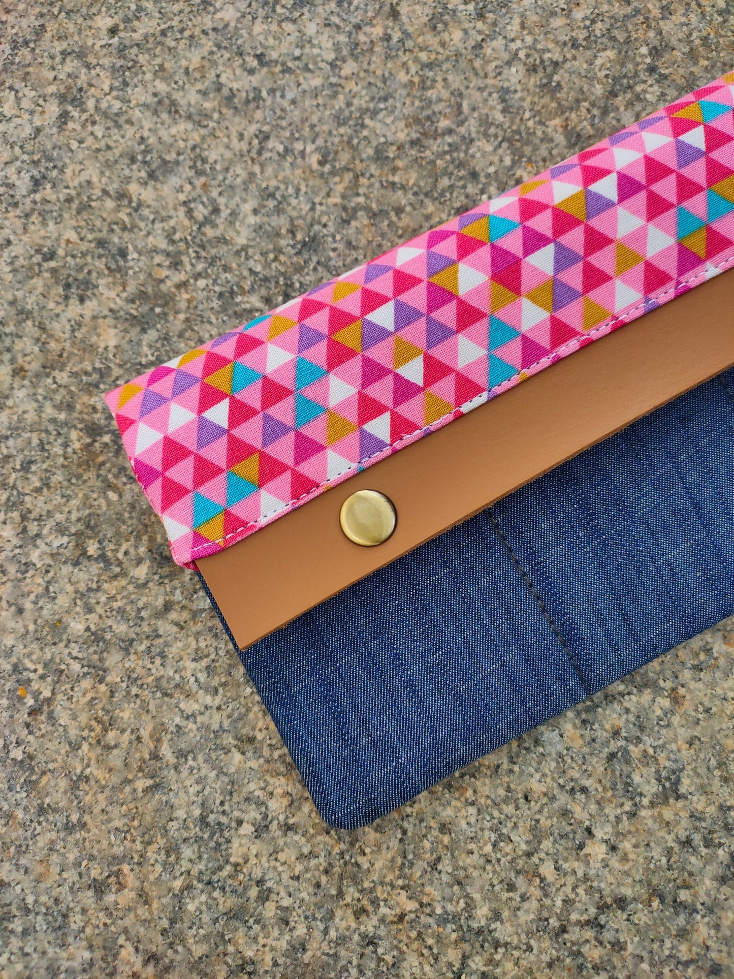 Minimalist Wallet - Abstract Pink Triangles