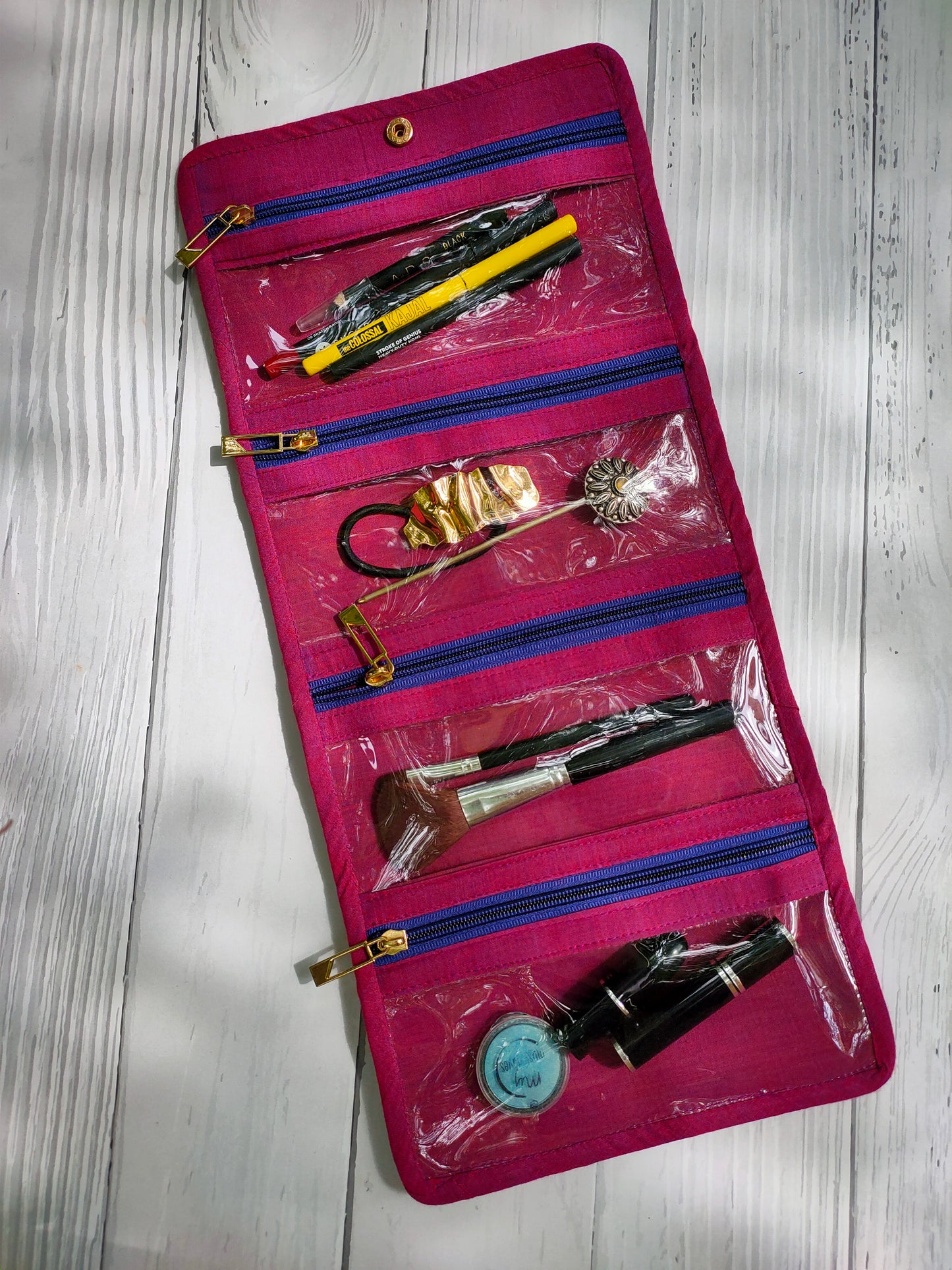 Watch Organizer - Blue Madras Checks