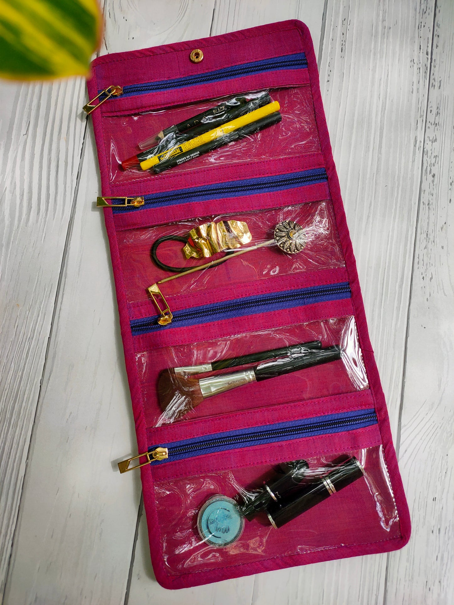 Watch Organizer - Blue Madras Checks