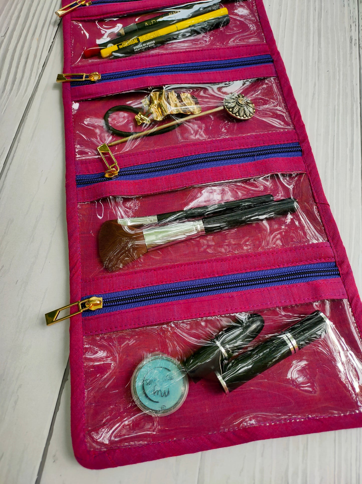 Watch Organizer - Blue Madras Checks