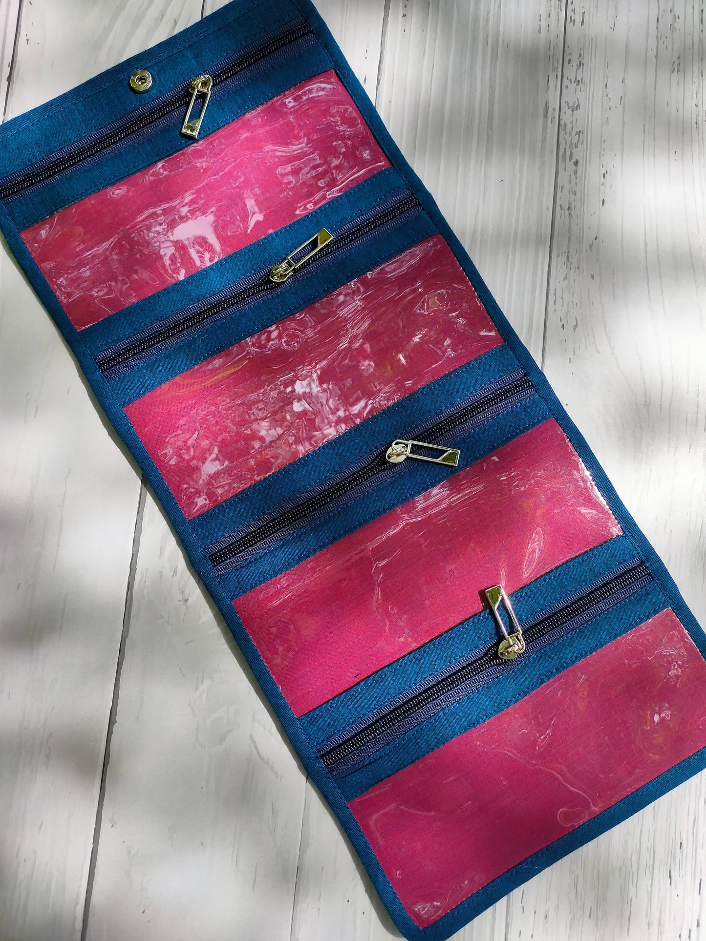 Watch Organizer - Blue Madras Checks
