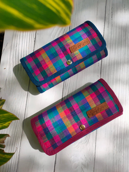 Watch Organizer - Blue Madras Checks